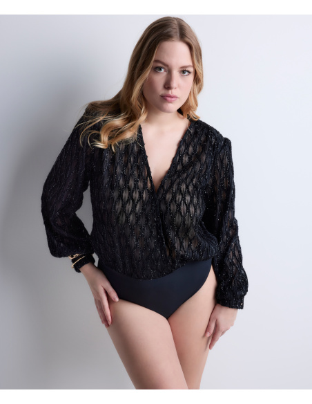 Body Manches Longues, Les Body by Aubade - Black, Aubade 1M84-E-BLAK