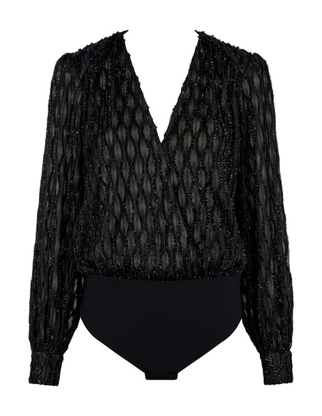 Long-Sleeved Bodysuit, Les Body by Aubade - Black, Aubade 1M84-E-BLAK