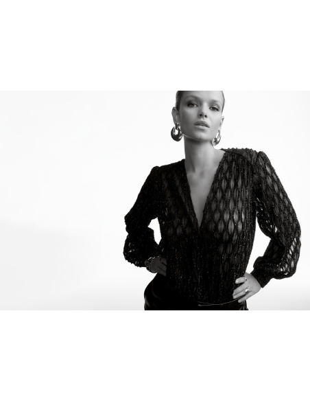 Long-Sleeved Bodysuit, Les Body by Aubade - Black, Aubade 1M84-E-BLAK