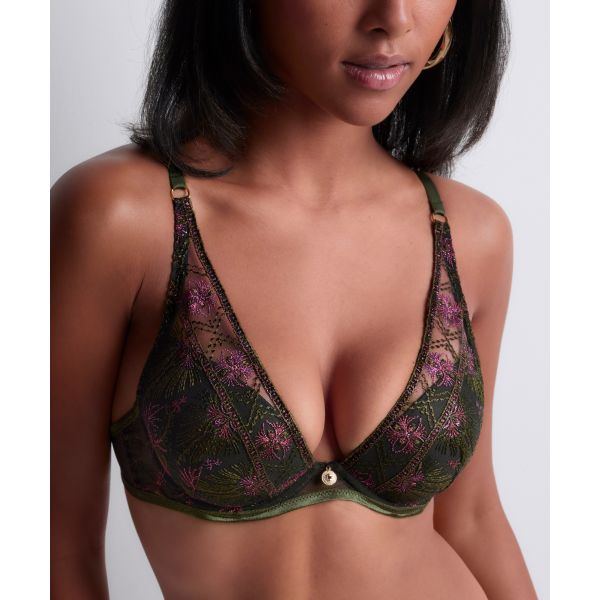 Scarf Plunge Bra, Sound Of Heart - Dark Garden, Aubade 4CN81-DARG