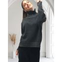 Pull Manches Longue Col Rond Laine Cardée et Lurex Ardoi/Pla, Oscalito 7671L-212
