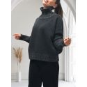 Pull Manches Longue Col Rond Laine Cardée et Lurex Ardoi/Pla, Oscalito 7671L-212
