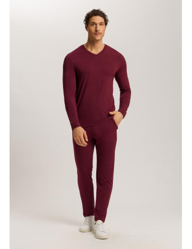 Ensemble Tee Shirt ColV Manches Longue & Pantalon, Casual, Hanro 075036/040-3045