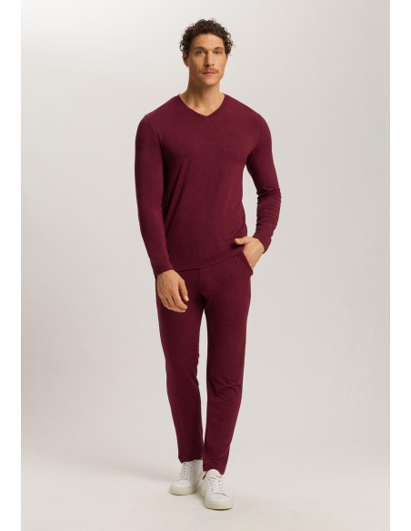 Ensemble Tee Shirt ColV Manches Longue & Pantalon, Casual, Hanro 075036/040-3045