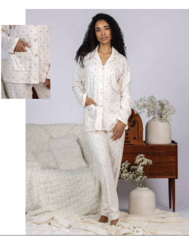 Pyjama Boutonné Manches Longues, Mira 8449MW