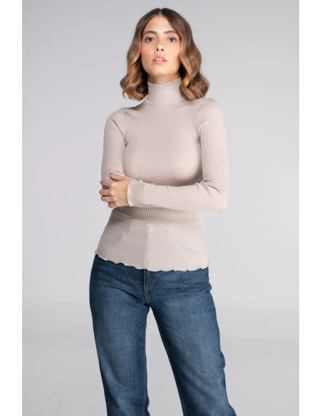 Long Sleeve Turtleneck, 100% Silk, Oscalito 9516-350