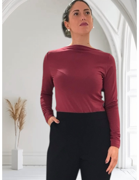 Long Sleeved Sweater Boat Neck Micro Modal, Venere, Softy Madiva VENERE-BARCHET