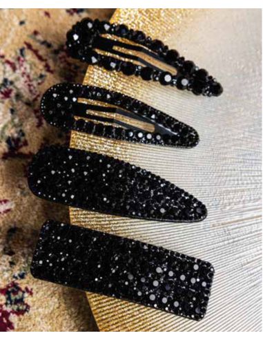 Barrettes Lot de 4, Ad Selection 69175S-NOIR