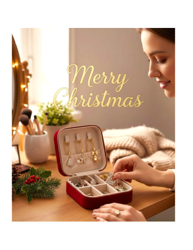 Coffret à Bijoux (4 Colliers, 4 Boucles, 2 Broches), Ad Selection 69166+-ROUGE