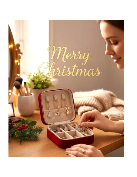 Coffret à Bijoux (4 Colliers, 4 Boucles, 2 Broches), Ad Selection 69166+-ROUGE