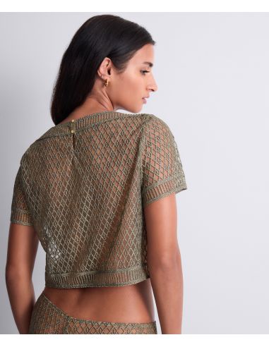 Short-sleeved top, Stardust Dream - Nile Green, Aubade 4D48-NILE
