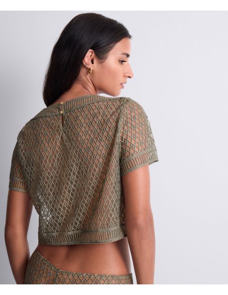 Short-sleeved top, Stardust Dream - Nile Green, Aubade 4D48-NILE
