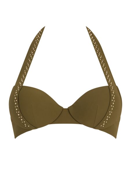 Haut de Maillot Bain Plunge Coques, Summer Stars - Khaki, Aubade 6P08-KHAI