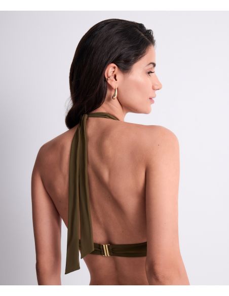 Push-up Padded Bikini Top, Summer Stars - Khaki, Aubade 6P08-KHAI