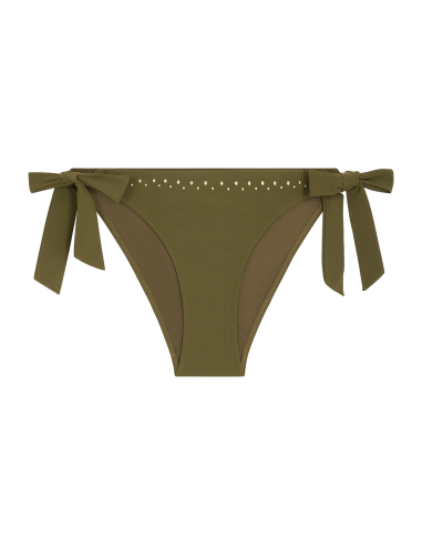 Bas de Maillot Bain Slip Mini Coeur, Summer Stars - Khaki, Aubade 6P20-KHAI