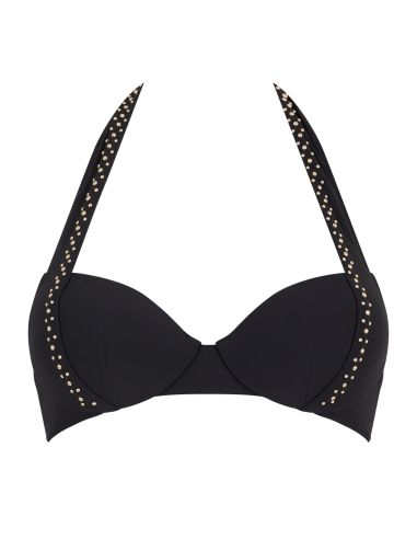 Push-up Padded Bikini Top, Summer Stars - Black, Aubade 6P08-BLACK