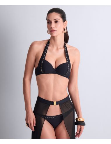 Haut de Maillot Bain Plunge Coques, Summer Stars - Black, Aubade 6P08-BLACK