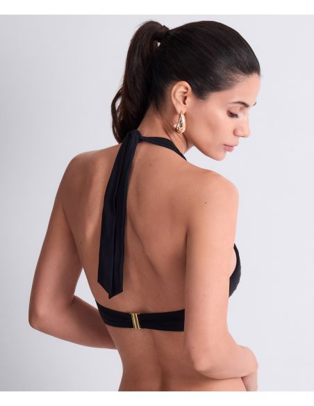 Push-up Padded Bikini Top, Summer Stars - Black, Aubade 6P08-BLACK