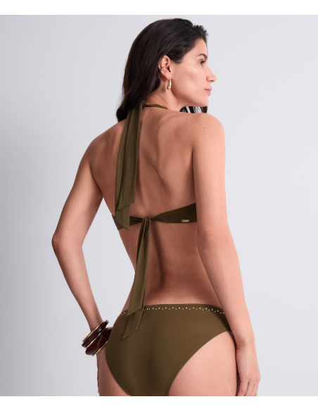 Bas de Maillot Bain Slip Brésilien, Summer Stars - Khaki, Aubade 6P22-KHAI