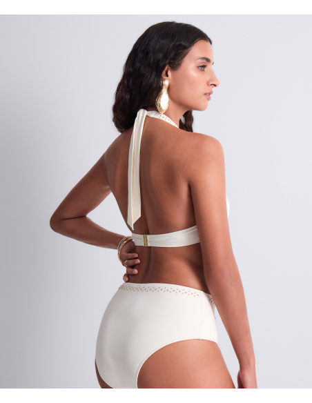 Bas de Maillot Bain Culotte Haute, Summer Stars - Sea Pearl, Aubade 6P24-SEAP