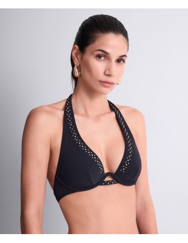 Underwire Triangle Bikini Top, Summer Stars, Aubade 6PM12-BLAK