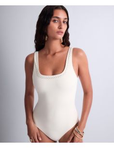 One-Piece Swimsuit, Summer Stars - Sea Pearl, Aubade 6P67-SEAP