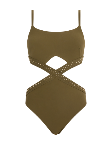 Maillot Bain Trikini, Summer Stars - Khaki, Aubade 6P68-KHAI