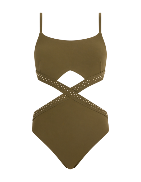Maillot Bain Trikini, Summer Stars - Khaki, Aubade 6P68-KHAI