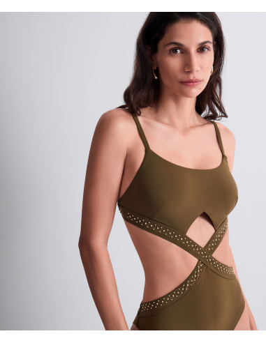 Maillot Bain Trikini, Summer Stars - Khaki, Aubade 6P68-KHAI