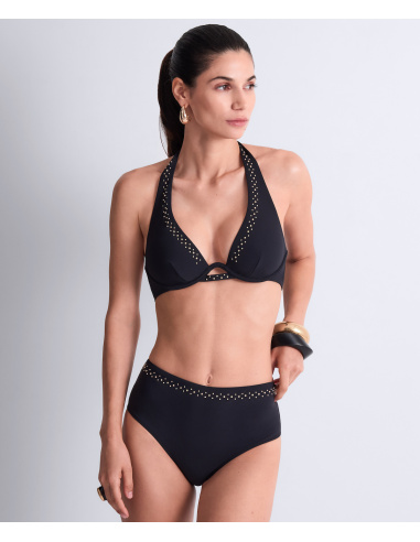 Bas de Maillot Bain Culotte Haute, Summer Stars - Black, Aubade 6P24-BLAK
