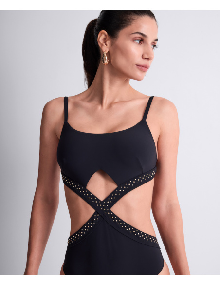 Maillot Bain Trikini, Summer Stars - Black, Aubade 6P68-BLAK