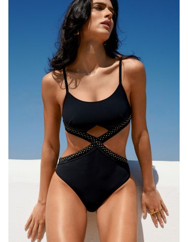 Maillot Bain Trikini, Summer Stars - Black, Aubade 6P68-BLAK