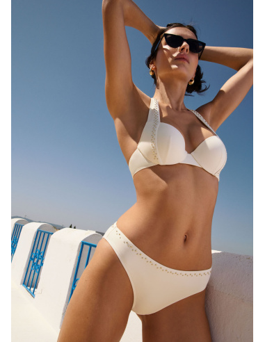 Bas de Maillot Bain Slip Brésilien, Summer Stars - Sea Pearl, Aubade 6P22-SEAP