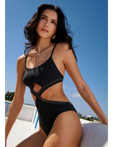 Maillot Bain Trikini, Summer Stars - Black, Aubade 6P68-BLAK
