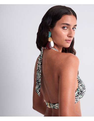 Plunge Bikini Top with Padded Cups, Tropical Splash, Aubade 6V12-WILS