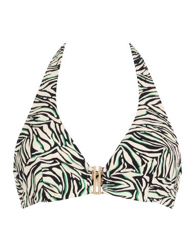 Plunge Bikini Top with Padded Cups, Tropical Splash, Aubade 6V12-WILS