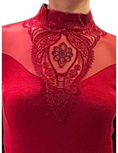 Top Manches Longues Motif Macramé, 70%Laine-30%Soie, Oscalito 6444-615