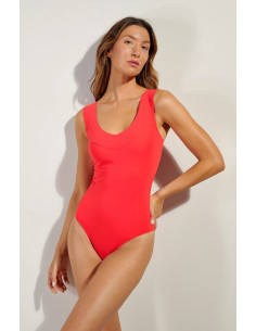One-piece racerback swimsuit, Soya, Pain De Sucre SOYA-GROSEILLE 2
