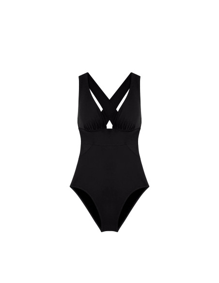 Maillot 1 Pièce Croisée Dos, Capri, Pain De Sucre CAPRI61-NOIR