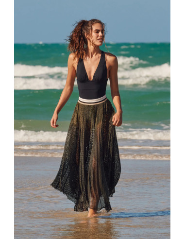 Maillot 1 Pièce Croisée Dos, Capri, Pain De Sucre CAPRI61-NOIR