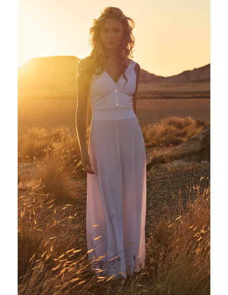 Robe Longue évasée, Ralia, Pain De Sucre RALIA45-BLANC