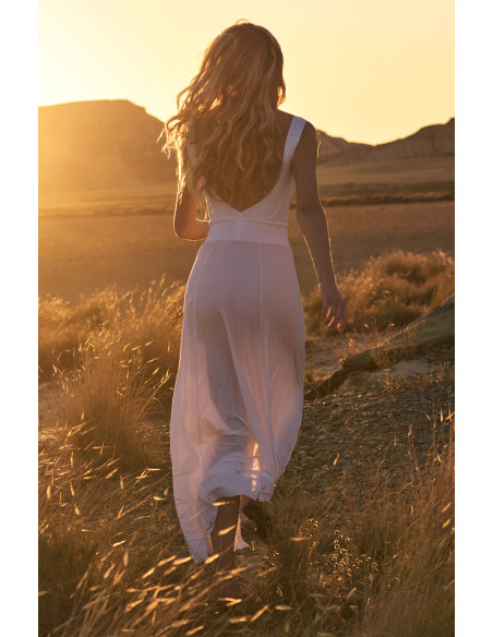 Robe Longue évasée, Ralia, Pain De Sucre RALIA45-BLANC