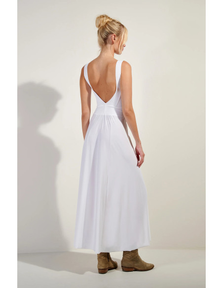 Long flared dress, Ralia, Pain De Sucre RALIA45-BLANC