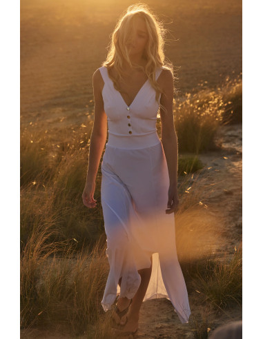 Robe Longue évasée, Ralia, Pain De Sucre RALIA45-BLANC