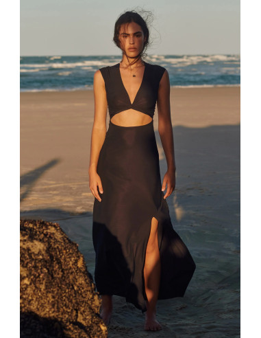 Robe Longue Manches Courtes, Kolil, Pain De Sucre KOLIL45-NOIR