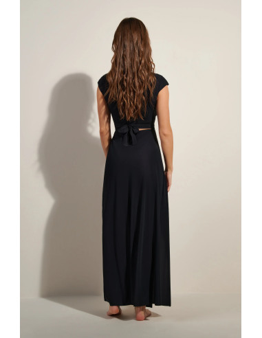 Robe Longue Manches Courtes, Kolil, Pain De Sucre KOLIL45-NOIR