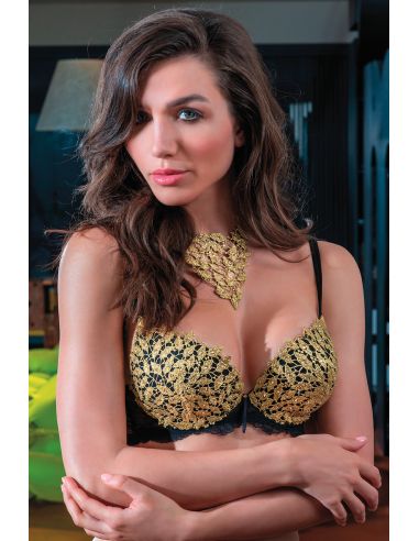 Soutien-Gorge Push Up Classic, Bijoux Swarovski, Ambra 0758-629