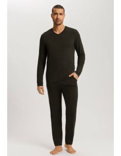 Long Trousers & Long-Sleeve V-Neck T-Shirt Set, Casual, Hanro 075036/040-3044