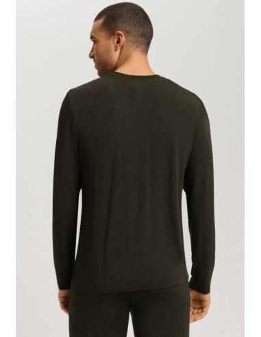 Long Trousers & Long-Sleeve V-Neck T-Shirt Set, Casual, Hanro 075036/040-3044