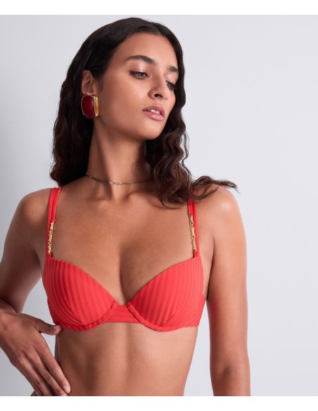 Haut De Maillot Plunge Coque, Sun Pop - Coral, Aubade 6R08-CORA